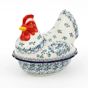 Pojemnik kura D43 h-20,5 cm <br> 2089X Niezapominajki